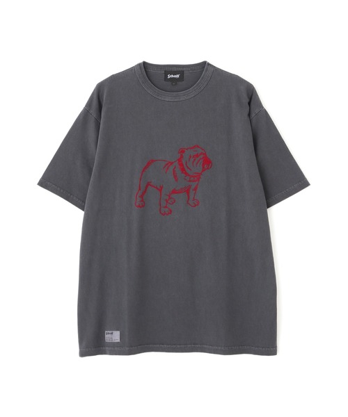 Schott(ショット)の「Schott/ショット/PIGMENT T-SHIRT FLOCKY BULLDOG/ピグメント Tシャツ フロッキーブルドッグ(Tシャツ/カットソー・メンズ・ホワイト/ブラック/ベージュ・XL/L/M/2XL)」の22枚目の写真