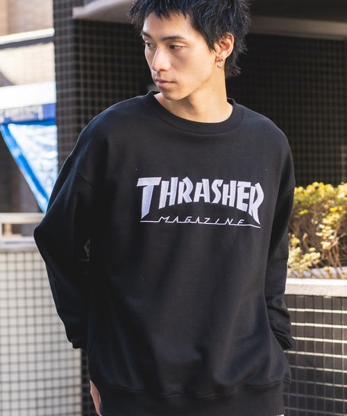 THRASHER(スラッシャー)の「【THRASHER/スラッシャー】ヘビーウェイト マガジンロゴ スペードオースロゴ クルーネック スウェット LOGO CREW SWEAT(スウェット・メンズ・グレー系その他/ホワイト系その他/ブラック系その他2/グレー系その他2/ブラック系その他/ホワイト系その他2・LARGE/MEDIUM)」の3枚目の写真