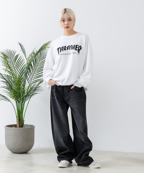 THRASHER(スラッシャー)の「【THRASHER/スラッシャー】ヘビーウェイト マガジンロゴ スペードオースロゴ クルーネック スウェット LOGO CREW SWEAT(スウェット・メンズ・グレー系その他/ホワイト系その他/ブラック系その他2/グレー系その他2/ブラック系その他/ホワイト系その他2・LARGE/MEDIUM)」の7枚目の写真