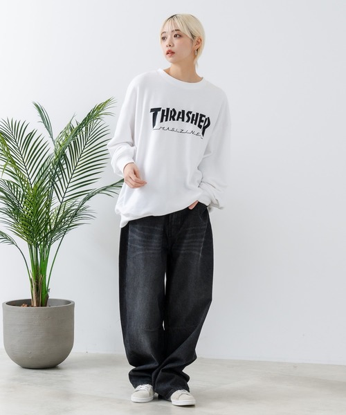 THRASHER(スラッシャー)の「【THRASHER/スラッシャー】ヘビーウェイト マガジンロゴ スペードオースロゴ クルーネック スウェット LOGO CREW SWEAT(スウェット・メンズ・グレー系その他/ホワイト系その他/ブラック系その他2/グレー系その他2/ブラック系その他/ホワイト系その他2・LARGE/MEDIUM)」の9枚目の写真