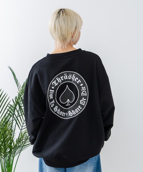 THRASHER(スラッシャー)の「【THRASHER/スラッシャー】ヘビーウェイト マガジンロゴ スペードオースロゴ クルーネック スウェット LOGO CREW SWEAT(スウェット・メンズ・グレー系その他/ホワイト系その他/ブラック系その他2/グレー系その他2/ブラック系その他/ホワイト系その他2・LARGE/MEDIUM)」の16枚目の写真