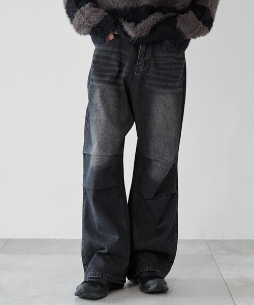 WEGO（ウィゴー）の「WEGO/パラシュートデニムパンツ（デニムパンツ・メンズ・スカイブルー/ブラック系3・FREE）」の2枚目の写真