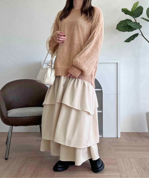 apres jour clair（アプレジュールクレア）の「【apres jour clair】チュールシアーニット【ZOZOTOWN限定アイテム】（ニット/セーター・レディース・アイボリー/ピンクベージュ/グレー・フリー/X-LARGE）」の20枚目の写真