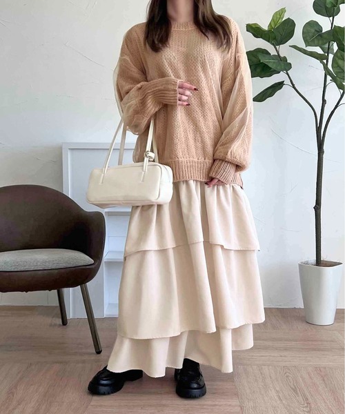 apres jour clair（アプレジュールクレア）の「【apres jour clair】チュールシアーニット【ZOZOTOWN限定アイテム】（ニット/セーター・レディース・アイボリー/ピンクベージュ/グレー・フリー/X-LARGE）」の21枚目の写真