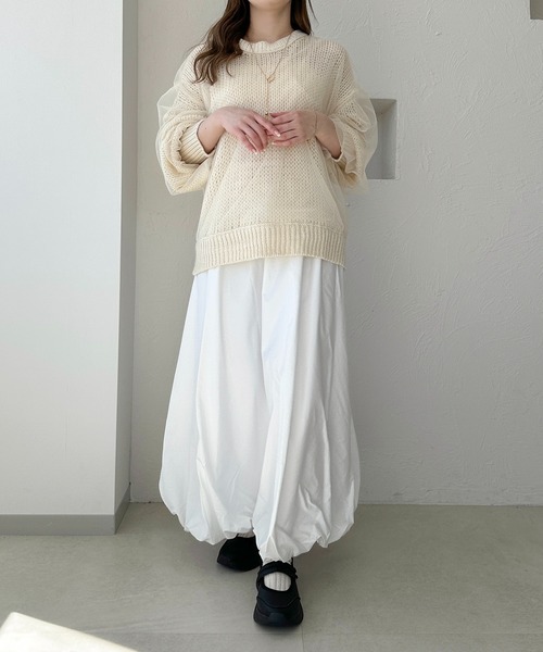 apres jour clair（アプレジュールクレア）の「【apres jour clair】チュールシアーニット【ZOZOTOWN限定アイテム】（ニット/セーター・レディース・アイボリー/ピンクベージュ/グレー・フリー/X-LARGE）」の7枚目の写真