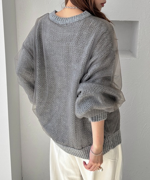 apres jour clair（アプレジュールクレア）の「【apres jour clair】チュールシアーニット【ZOZOTOWN限定アイテム】（ニット/セーター・レディース・アイボリー/ピンクベージュ/グレー・フリー/X-LARGE）」の12枚目の写真