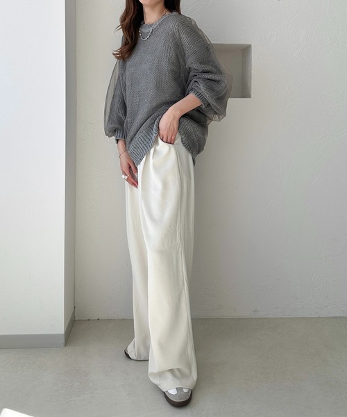 apres jour clair（アプレジュールクレア）の「【apres jour clair】チュールシアーニット【ZOZOTOWN限定アイテム】（ニット/セーター・レディース・アイボリー/ピンクベージュ/グレー・フリー/X-LARGE）」の14枚目の写真