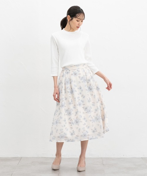 Honeys(ハニーズ)の「【UVカット】7分袖ハイネックTシャツ(Tシャツ/カットソー・レディース・オフホワイト/ブルー/アイボリー/ブラック/ピンク/ライトグリーン/キャメル・L/LL/M/S)」の14枚目の写真