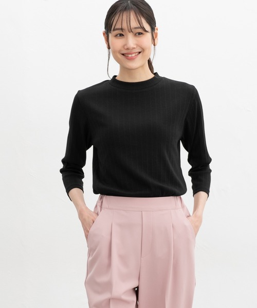 Honeys(ハニーズ)の「【UVカット】7分袖ハイネックTシャツ(Tシャツ/カットソー・レディース・オフホワイト/ブルー/アイボリー/ブラック/ピンク/ライトグリーン/キャメル・L/LL/M/S)」の17枚目の写真