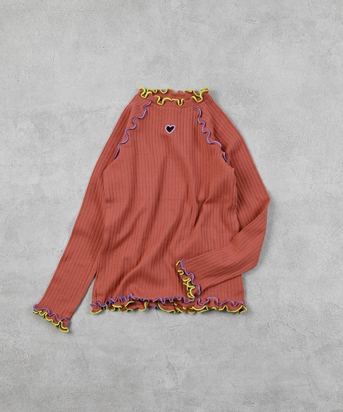 MARKEY'S(マーキーズ)の「ハートポイントメローリブカットソー(Tシャツ/カットソー・キッズ・ブルー/ブラック/ブラウン/オフホワイト・90/100/110/120/130/140/150)」の7枚目の写真