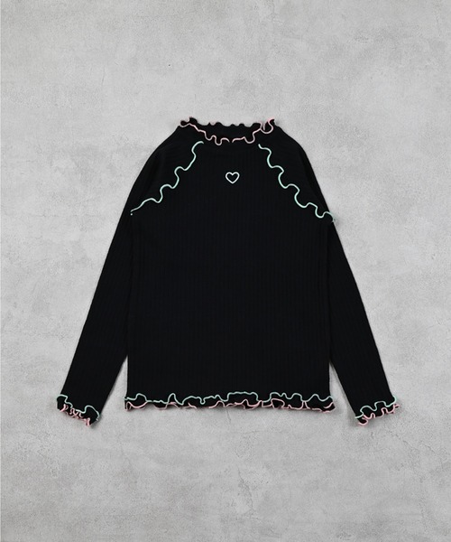 MARKEY'S(マーキーズ)の「ハートポイントメローリブカットソー(Tシャツ/カットソー・キッズ・ブルー/ブラック/ブラウン/オフホワイト・90/100/110/120/130/140/150)」の10枚目の写真