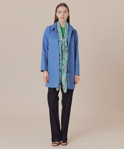 MACKINTOSH LONDON（マッキントッシュ ロンドン）の「【BANTON/バントン】ハイブリッドギャバジンステンカラーコート（トレンチコート・レディース・ネイビー/グリーン/ベージュ/ライトブルー・40/38）」の5枚目の写真