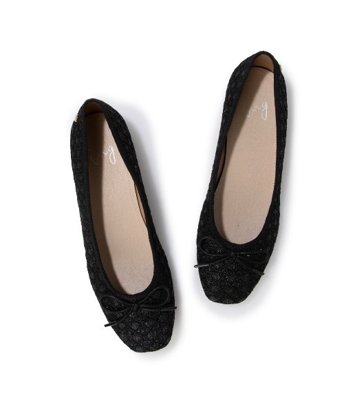 ing（イング）の「リラックスバレエシューズ（バレエシューズ・レディース・シルバー系その他7/イエロー/ブラック系その他/アイボリー/ブラック/アンティークゴールド/霜降りグレー・24cm/23.5cm/23cm/22.5cm/25cm/24.5cm）」の4枚目の写真