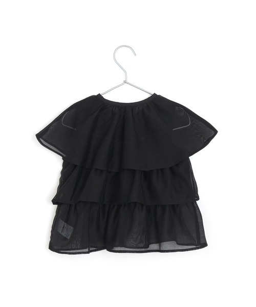 MAKE YOUR DAY(メイクユアデイ)の「シアーフリルカーディガン■80~140cm(カーディガン/ボレロ・キッズ・オフホワイト/グレー/ブラック・140/120/110/100/90/80/130)」の7枚目の写真