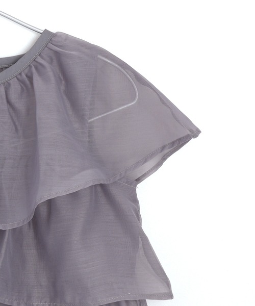 MAKE YOUR DAY(メイクユアデイ)の「シアーフリルカーディガン■80~140cm(カーディガン/ボレロ・キッズ・オフホワイト/グレー/ブラック・140/120/110/100/90/80/130)」の11枚目の写真