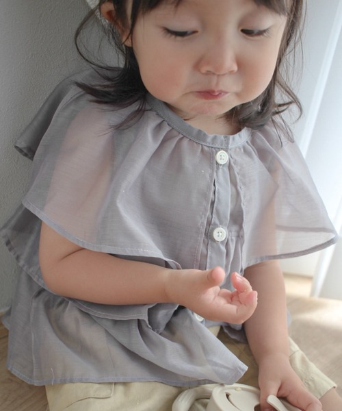 MAKE YOUR DAY(メイクユアデイ)の「シアーフリルカーディガン■80~140cm(カーディガン/ボレロ・キッズ・オフホワイト/グレー/ブラック・140/120/110/100/90/80/130)」の18枚目の写真