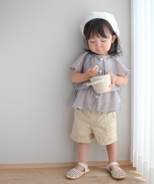 MAKE YOUR DAY(メイクユアデイ)の「シアーフリルカーディガン■80~140cm(カーディガン/ボレロ・キッズ・オフホワイト/グレー/ブラック・140/120/110/100/90/80/130)」の20枚目の写真