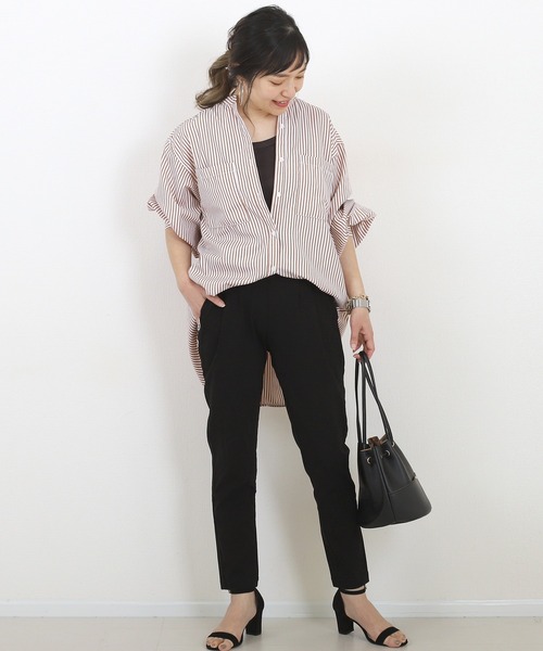 Aletta vita（アレッタビータ）の「極伸びストレッチテーパードパンツ（その他パンツ・レディース・オフホワイト/ブルー/ブラック/カーキ/グリーン/ベージュ/チャコール/ネイビー/ホワイト・XS/S/M/L）」の20枚目の写真