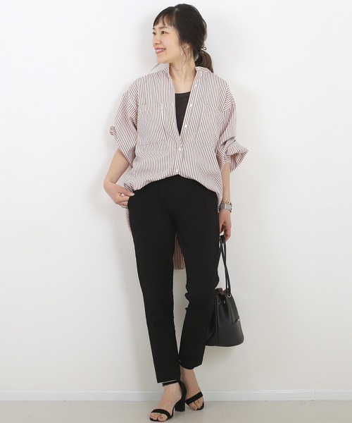 Aletta vita（アレッタビータ）の「極伸びストレッチテーパードパンツ（その他パンツ・レディース・オフホワイト/ブルー/ブラック/カーキ/グリーン/ベージュ/チャコール/ネイビー/ホワイト・XS/S/M/L）」の19枚目の写真