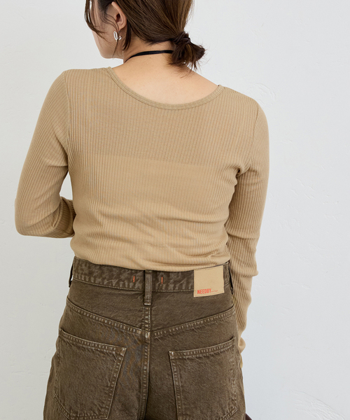 JOURNAL STANDARD（ジャーナルスタンダード）の「《追加》シアーテレコヘンリーネックプルオーバー（Tシャツ/カットソー・レディース・ピンク/ブラック/ベージュ/ライトグレー・FREE）」の6枚目の写真