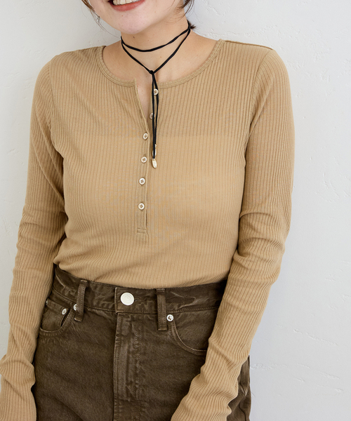 JOURNAL STANDARD（ジャーナルスタンダード）の「《追加》シアーテレコヘンリーネックプルオーバー（Tシャツ/カットソー・レディース・ピンク/ブラック/ベージュ/ライトグレー・FREE）」の8枚目の写真