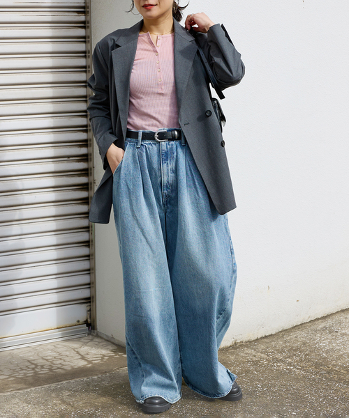 JOURNAL STANDARD（ジャーナルスタンダード）の「《追加》シアーテレコヘンリーネックプルオーバー（Tシャツ/カットソー・レディース・ピンク/ブラック/ベージュ/ライトグレー・FREE）」の9枚目の写真