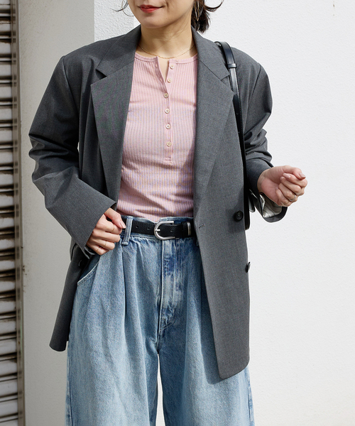 JOURNAL STANDARD（ジャーナルスタンダード）の「《追加》シアーテレコヘンリーネックプルオーバー（Tシャツ/カットソー・レディース・ピンク/ブラック/ベージュ/ライトグレー・FREE）」の10枚目の写真