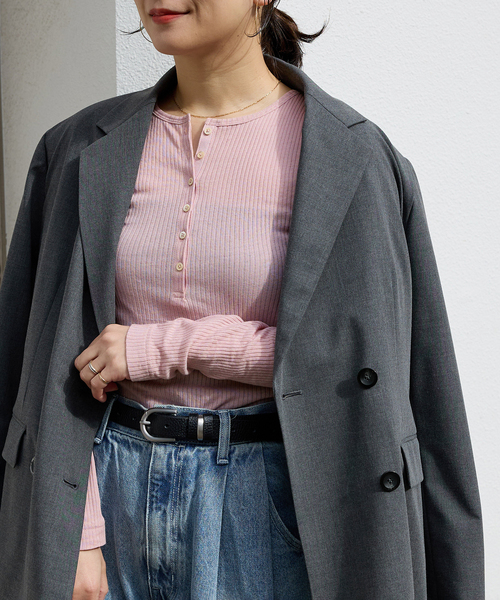 JOURNAL STANDARD（ジャーナルスタンダード）の「《追加》シアーテレコヘンリーネックプルオーバー（Tシャツ/カットソー・レディース・ピンク/ブラック/ベージュ/ライトグレー・FREE）」の11枚目の写真