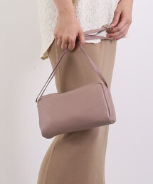 【牛革】シュリンクレザー横型BOXショルダーバッグ