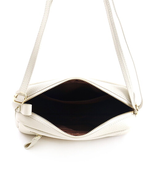 COOCO（クーコ）の「【牛革】シュリンクレザー横型ＢＯＸショルダーバッグ（ショルダーバッグ・レディース・オフホワイト/シルバー/ライトピンク/ブラック/グレー系/ブルー・FREE）」の17枚目の写真