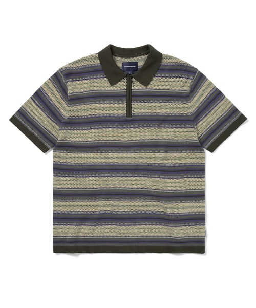 thisisneverthat（ディスイズネバーザット）の「Striped S/S Knit Polo（ニット/セーター・メンズ・アイボリー/グレー/レッド・S/M/L/XL）」の2枚目の写真