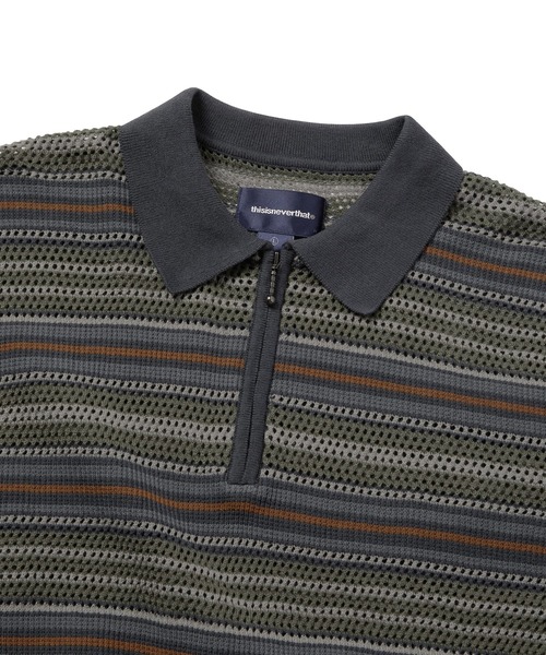 thisisneverthat（ディスイズネバーザット）の「Striped S/S Knit Polo（ニット/セーター・メンズ・アイボリー/グレー/レッド・S/M/L/XL）」の8枚目の写真
