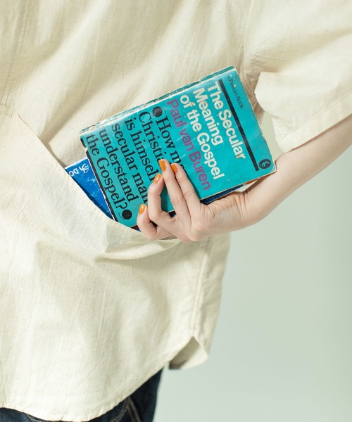 PAR ICI(パーリッシィ)の「コットンリネン 半袖ガーデンシャツ(シャツ/ブラウス・レディース・アイボリー/ブラック/グレー・FREE)」の15枚目の写真