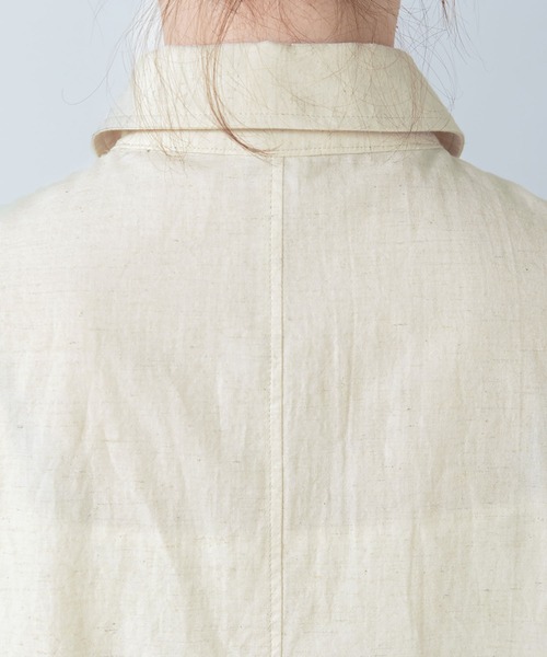 PAR ICI(パーリッシィ)の「コットンリネン 半袖ガーデンシャツ(シャツ/ブラウス・レディース・アイボリー/ブラック/グレー・FREE)」の4枚目の写真