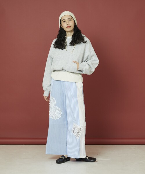 Freada(フリーダ)の「Freada/フリーダ ストライプレースパンツ(その他パンツ・レディース・ブルー/ブラック・フリ-)」の6枚目の写真