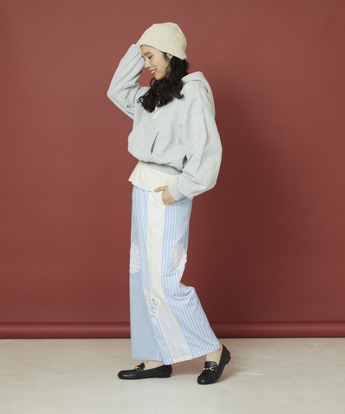 Freada(フリーダ)の「Freada/フリーダ ストライプレースパンツ(その他パンツ・レディース・ブルー/ブラック・フリ-)」の8枚目の写真