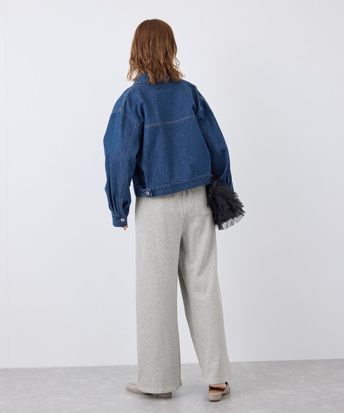 ROPE' PICNIC（ロペピクニック）の「ロゴ刺繍入りワイドスウェットパンツ（その他パンツ・レディース・ライトグレー/ネイビー・36/38）」の9枚目の写真