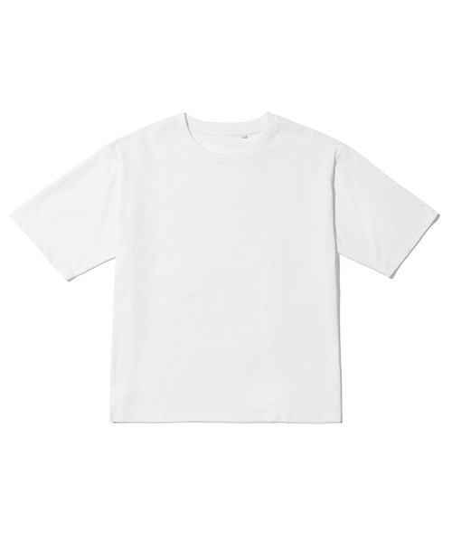 1chaku.(イッチャク)の「organic cotton Tee "WIDE"(Tシャツ/カットソー・レディース・ホワイト/ブラック・S/M/L/XL)」の1枚目の写真