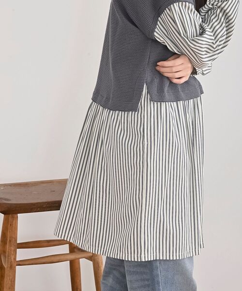 rps（アールピーエス）の「ニットソーベストレイヤード風チュニック（チュニック・レディース・グレー/チャコールグレー/ネイビー・フリー）」の11枚目の写真