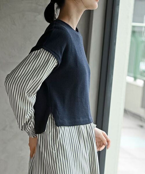 rps（アールピーエス）の「ニットソーベストレイヤード風チュニック（チュニック・レディース・グレー/チャコールグレー/ネイビー・フリー）」の22枚目の写真