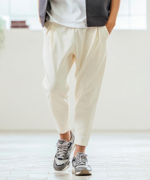 Magine(マージン)の「mp13236- Tricot Mesh Darts Design Tapered Pants テーパードパンツ(その他パンツ・メンズ・ネイビー/オフホワイト/ブラック・44/46/48)」の2枚目の写真