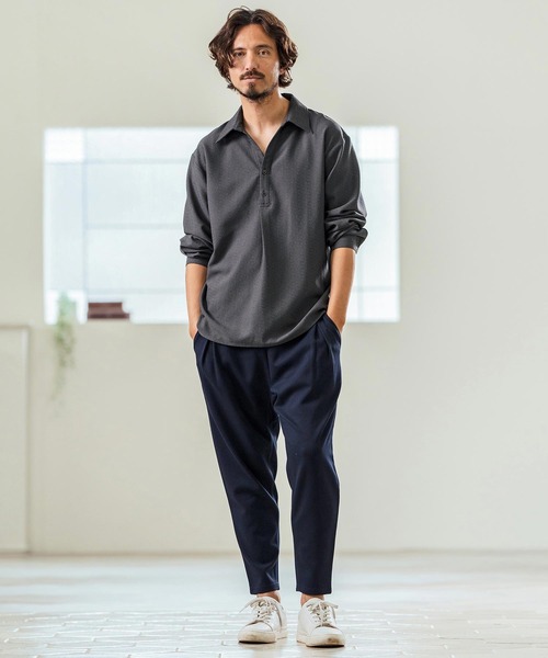 Magine(マージン)の「mp13236- Tricot Mesh Darts Design Tapered Pants テーパードパンツ(その他パンツ・メンズ・ネイビー/オフホワイト/ブラック・44/46/48)」の9枚目の写真