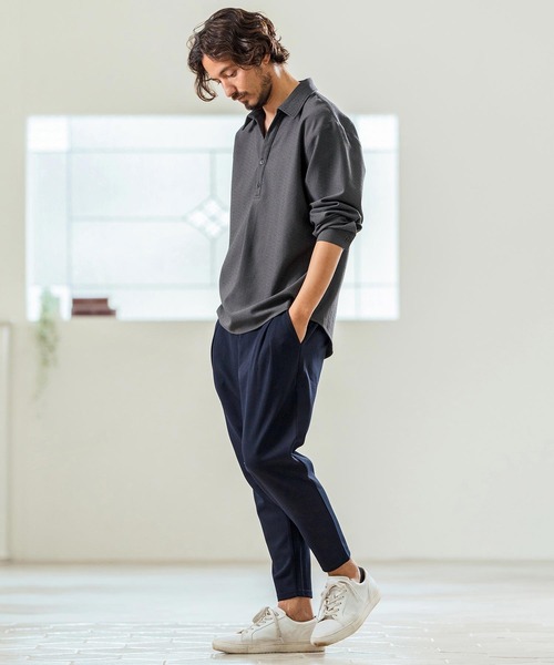 Magine(マージン)の「mp13236- Tricot Mesh Darts Design Tapered Pants テーパードパンツ(その他パンツ・メンズ・ネイビー/オフホワイト/ブラック・44/46/48)」の10枚目の写真