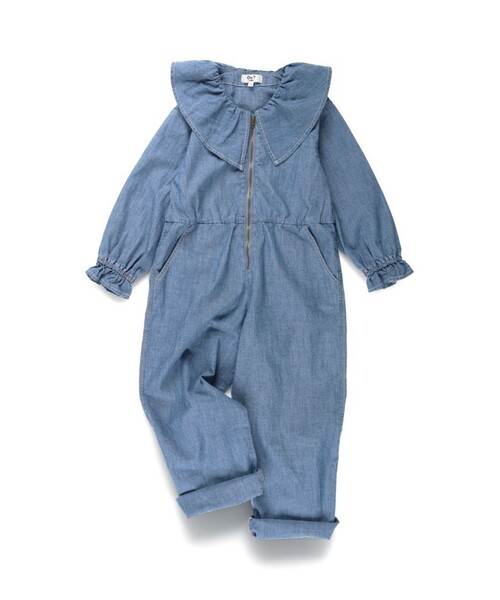 BRANSHES（ブランシェス）の「【Ou? by EDWIN】デニムオールインワン（つなぎ/オールインワン・キッズ・ブルー・90/100/110/120/130/140/150）」の2枚目の写真