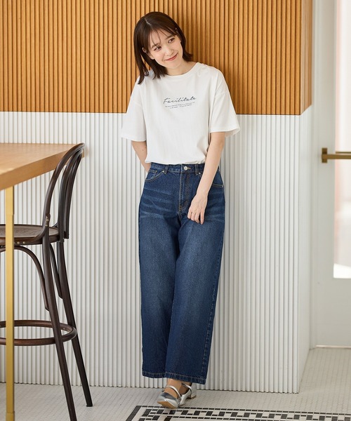 Honeys(ハニーズ)の「【ハニさら・接触冷感・UVカット】ロゴプリントTシャツ(Tシャツ/カットソー・レディース・レッド/ライトグリーン/ブラック/ホワイト×ブルー/ホワイト×ブラック/グリーン/ボルドー・S/M/LL/L)」の18枚目の写真