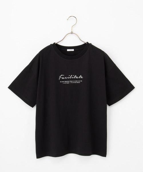 Honeys(ハニーズ)の「【ハニさら・接触冷感・UVカット】ロゴプリントTシャツ(Tシャツ/カットソー・レディース・レッド/ライトグリーン/ブラック/ホワイト×ブルー/ホワイト×ブラック/グリーン/ボルドー・S/M/LL/L)」の20枚目の写真
