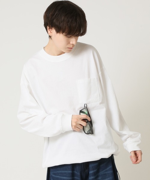 ARCADE(アーケード)の「サングラスグラスコード付き 裾ドローコード 胸ポケットワイドロンTee / オープンエンドコットン(Tシャツ/カットソー・メンズ・ブルー/ブラック/チャコール/ホワイト・M/L/LL)」の8枚目の写真