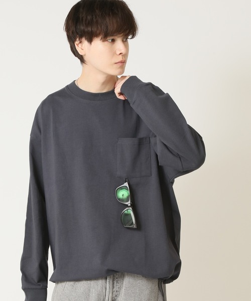 ARCADE(アーケード)の「サングラスグラスコード付き 裾ドローコード 胸ポケットワイドロンTee / オープンエンドコットン(Tシャツ/カットソー・メンズ・ブルー/ブラック/チャコール/ホワイト・M/L/LL)」の5枚目の写真