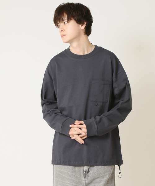 ARCADE(アーケード)の「サングラスグラスコード付き 裾ドローコード 胸ポケットワイドロンTee / オープンエンドコットン(Tシャツ/カットソー・メンズ・ブルー/ブラック/チャコール/ホワイト・M/L/LL)」の6枚目の写真