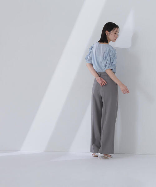 NATURAL BEAUTY BASIC(ナチュラルビューティーベーシック)の「◇【Oggi掲載】スクエアバックルベルテッドパンツ(その他パンツ・レディース・キャメル/グレー/ベージュ・MEDIUM/SMALL/P/S)」の6枚目の写真